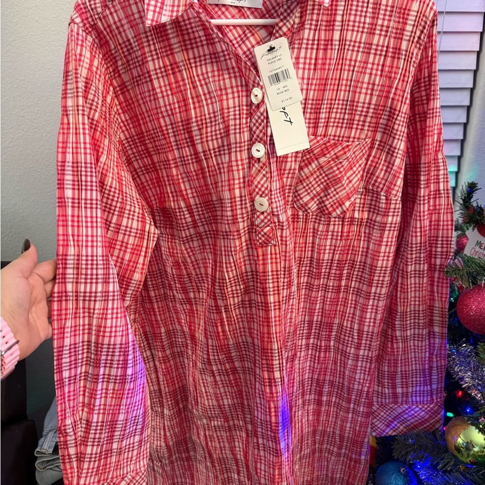 Foxcroft Delaney Purely Plaid Long Sleeve Dress